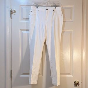 Chico’s White Jeans Stretch Cotton Blend Size 8 Chicos Size 1 Straight Excellent